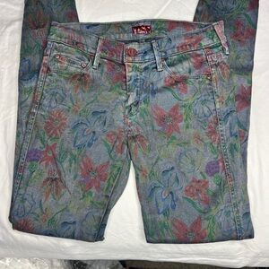 MOTHER The Vamp Ghost and Roses Skinny Jeans size 26 inseam 28”